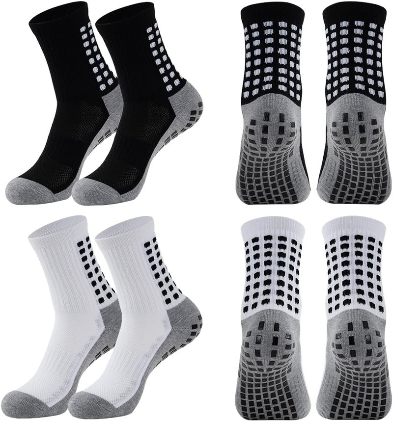 BUKEORE Store 4/6 Pairs Grip Soccer Socks Anti Slip Non Slip Men's Athletic Socks for Football Basketball Sports - Image 1